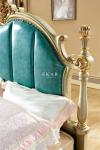 Antique Luxury Wooden Frame Design Upholstered Leather Carving King Size Bed