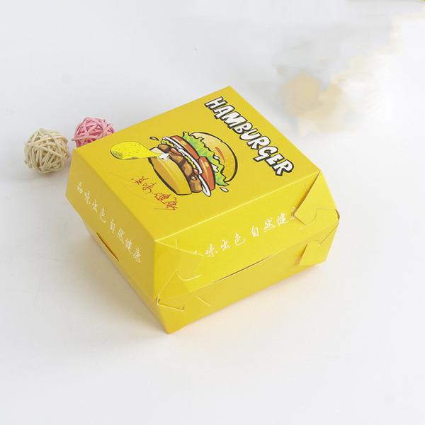 Quality Recycled Materials Customized White Cardboard Logo Burger Box with VANISHING Printing Handling and Customizable Design for sale