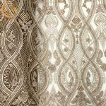3D Beaded Embroidery Dress Lace Fabric Gold Nigerian Style 135Cm Width