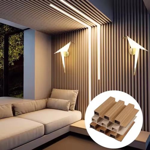 Zero Gap Seamless Interior Fluted WPC Wall Panels Cladding Louver WPC Wall Panel