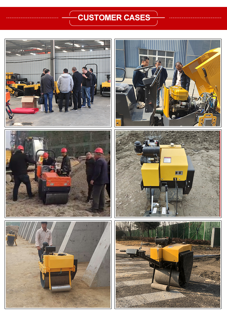Electric Start 0.5Ton Single Drum Road Roller Compactor for Small Construction Sites
