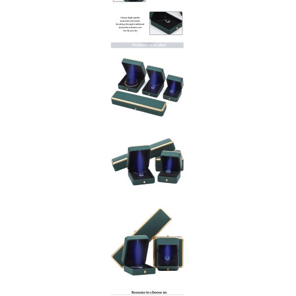 OEM Rectangle LED Jewelry Box Eco Friendly For Bracelet Necklace Earrings Ring Packing