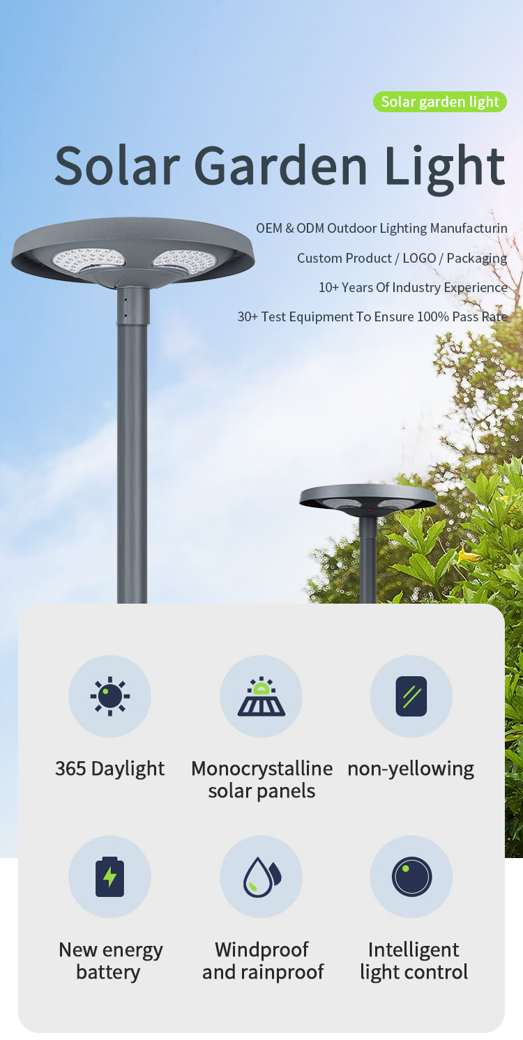 Wholesale Solar Garden Light with 120° Beam Angle 6000K-6500K Color Temperature and Intelligent Light Control from china suppliers