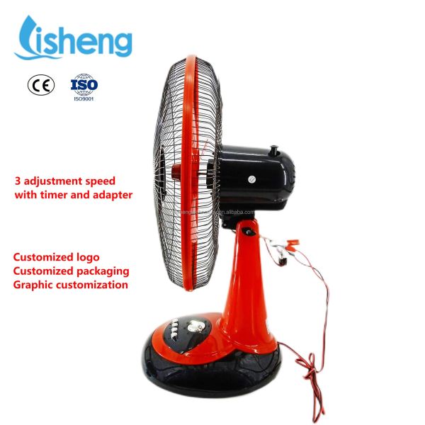 16 Inch 12 Volt Desk Energy Saving Emergency Solar Fans With Timer