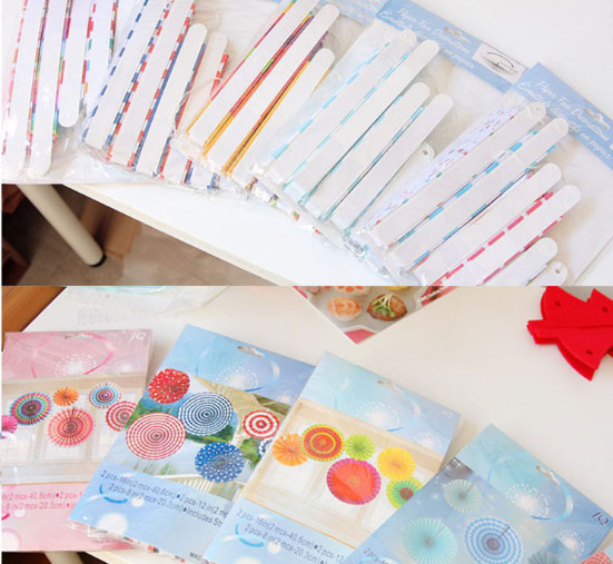Festive festive supplies paper fan flower set home party wedding decoration decoration 6 sets of paper fan flowers.