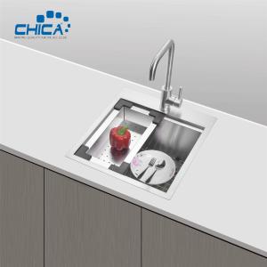 Wholesale SUS304 Stainless Steel Single Bowl Kitchen Sinks Handmade House Kitchen Sinks With Faucet from china suppliers