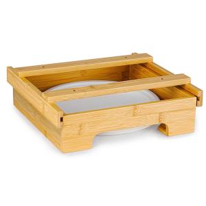 Wholesale Waterproof Bamboo Small Kitchen Shelf Storage Paper Plate Dispenser Holder 10 Inch from china suppliers