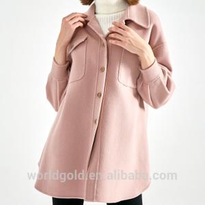 Wholesale Luxury Long Ladies Wool Overcoat With Button Fashion Style OEM / ODM Service from china suppliers