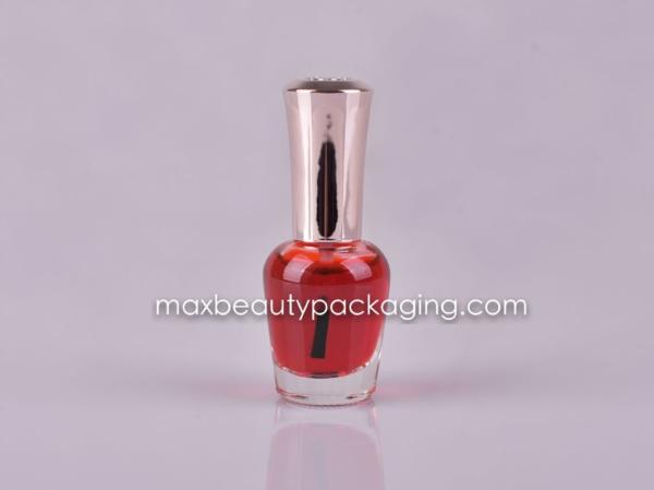 15ml glass nail polish bottle shiny metallic gold nail polish cap plastic