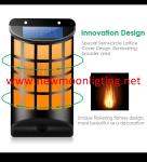 Solar Lights Waterproof Flickering Flames Wall Lights Outdoor Dark Sensor Auto