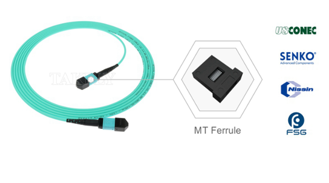 MPO/MTP OM3 Multimode Patch Cord – High-Density 40G/100G Data Center Trunk Cable, Low Insertion Loss