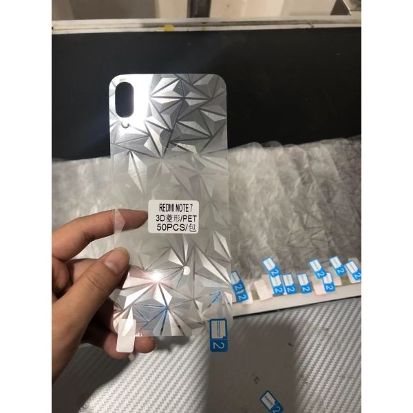 PET Mobile Back Printed Sticker Anti Scratch Tempered Glass Screen Protector 0.2mm