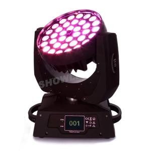 Wholesale 4in1 RGBW 36*10W LED Wash Moving Head Light 36*18W 6in1 RGBWA+UV LED ZOOM DJ Stage Light 16CH 512DMX control from china suppliers