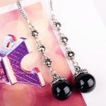Antique Thai Silver Jewelry Sterling Silver Black Onyx Marcasite Drop Dangle