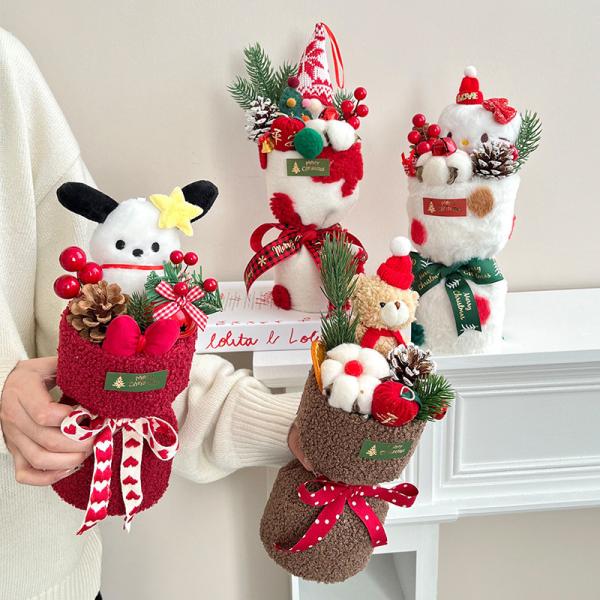 Christmas Cartoon Plush Doll Bouquet Finished Product Christmas Eve Gift