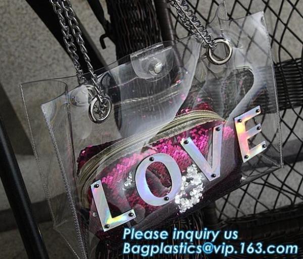 PVC material shoulder bags, women shoulder bag clear pvc crossbody bag, jelly