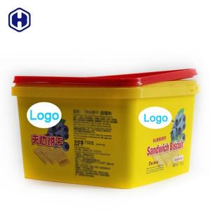 Wholesale Plastic Cover IML Tubs Thermal Formed Yellow Plastic Biscuit Containers from china suppliers