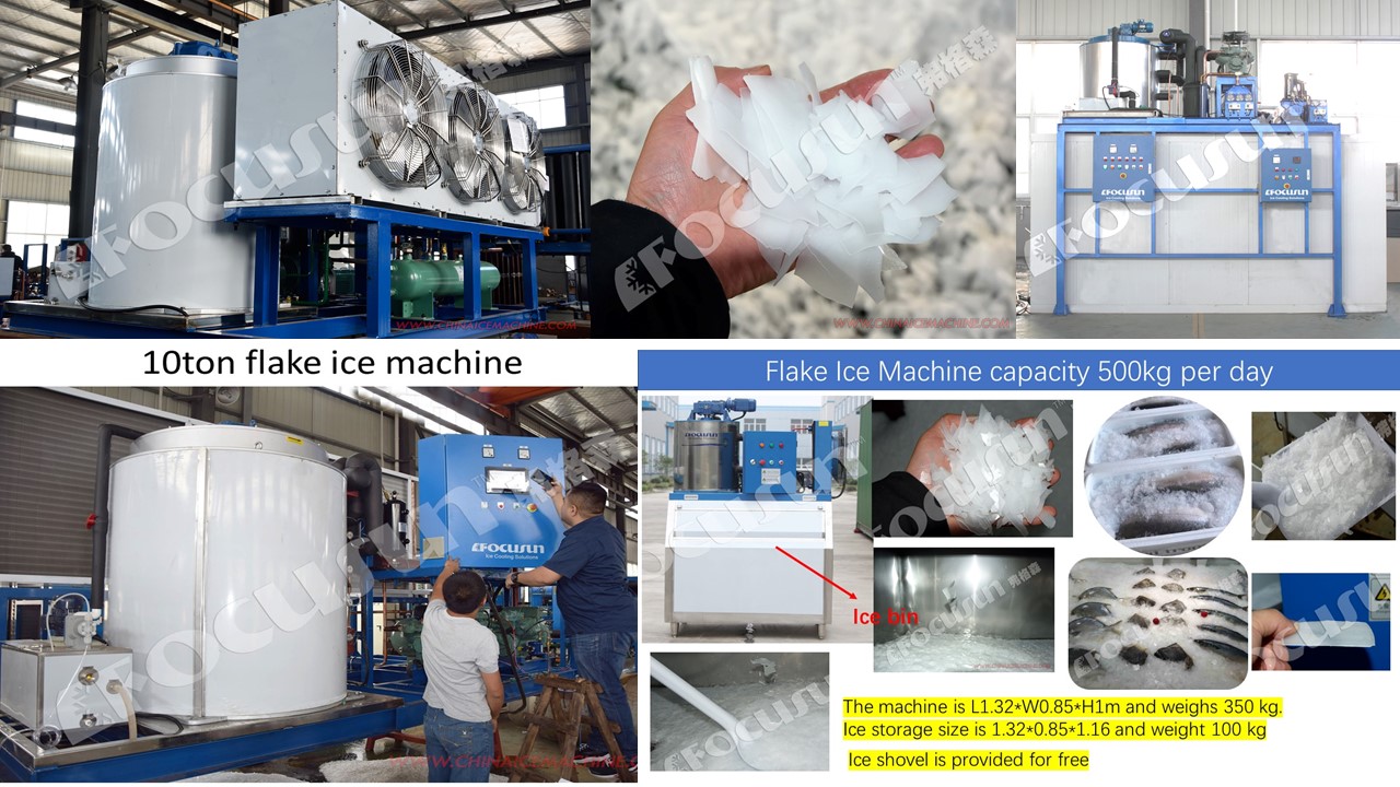 Versatile Commercial Automatic Ice Maker Focusun 5T Air Flake Ice Making Machine