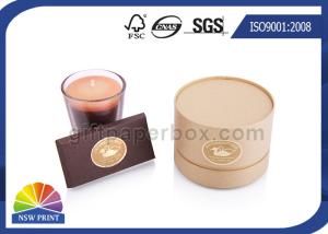 Wholesale Candle 4C Printing Kraft Paper Round Cylinder Box Matte Laminate from china suppliers