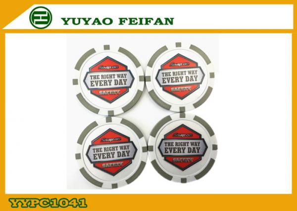 Quality 32mm 11.5G Round PS Custom Poker Chip Grey Color For Education for sale