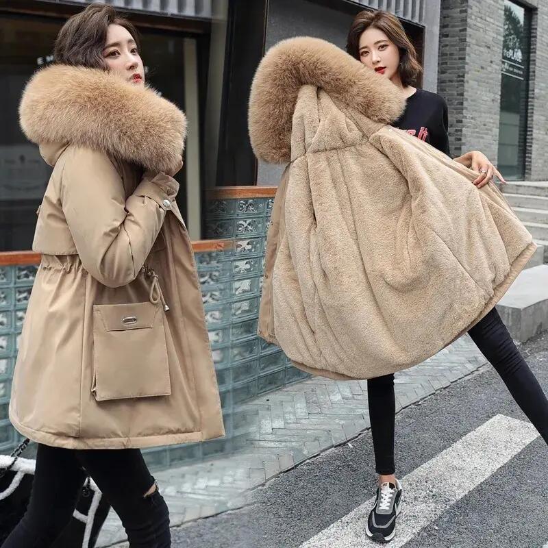 Winter Jacket Warm Fur Collar Thick Overcoat Ladies Long Hooded Parkas Women&prime;s Jacket Clothes Snow Wear Coat for Women