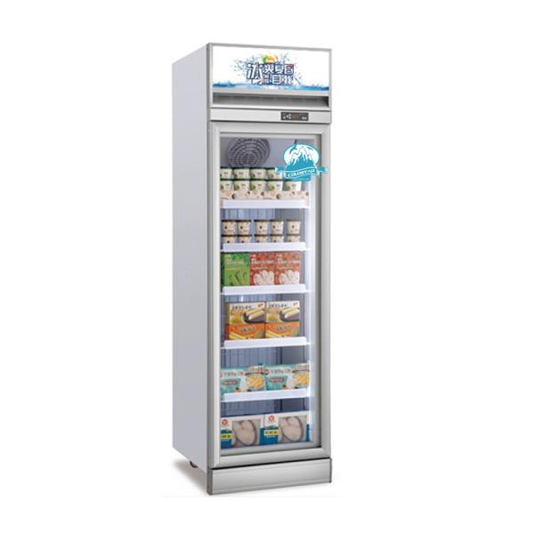 400L Supermarket Single Glass Door Refrigerator Showcase Upright Display Freezer