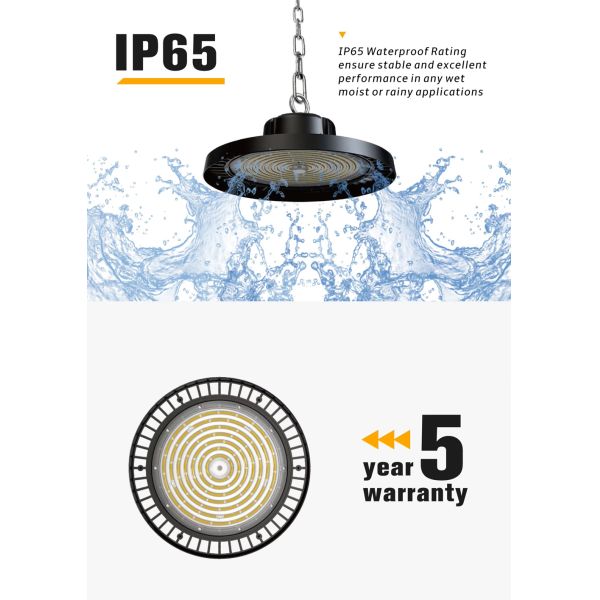 Adjustable LED UFO High Bay Light 3 Power CCT 150W Commercial Dimmable For Garage Warehouse