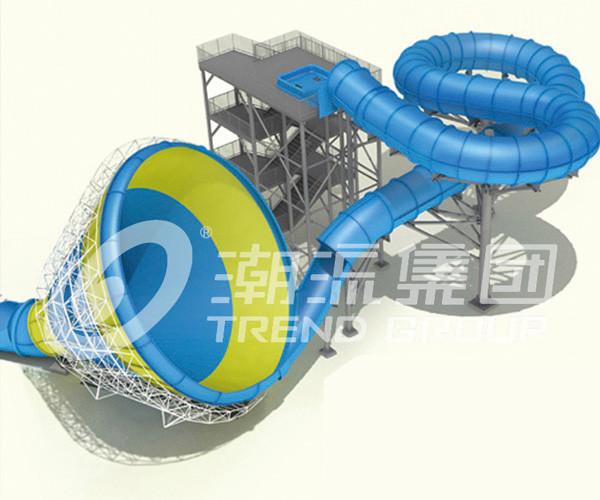 Big Tornado Water Slide Of Fiberglass for Water Park Aqua Park Equipment