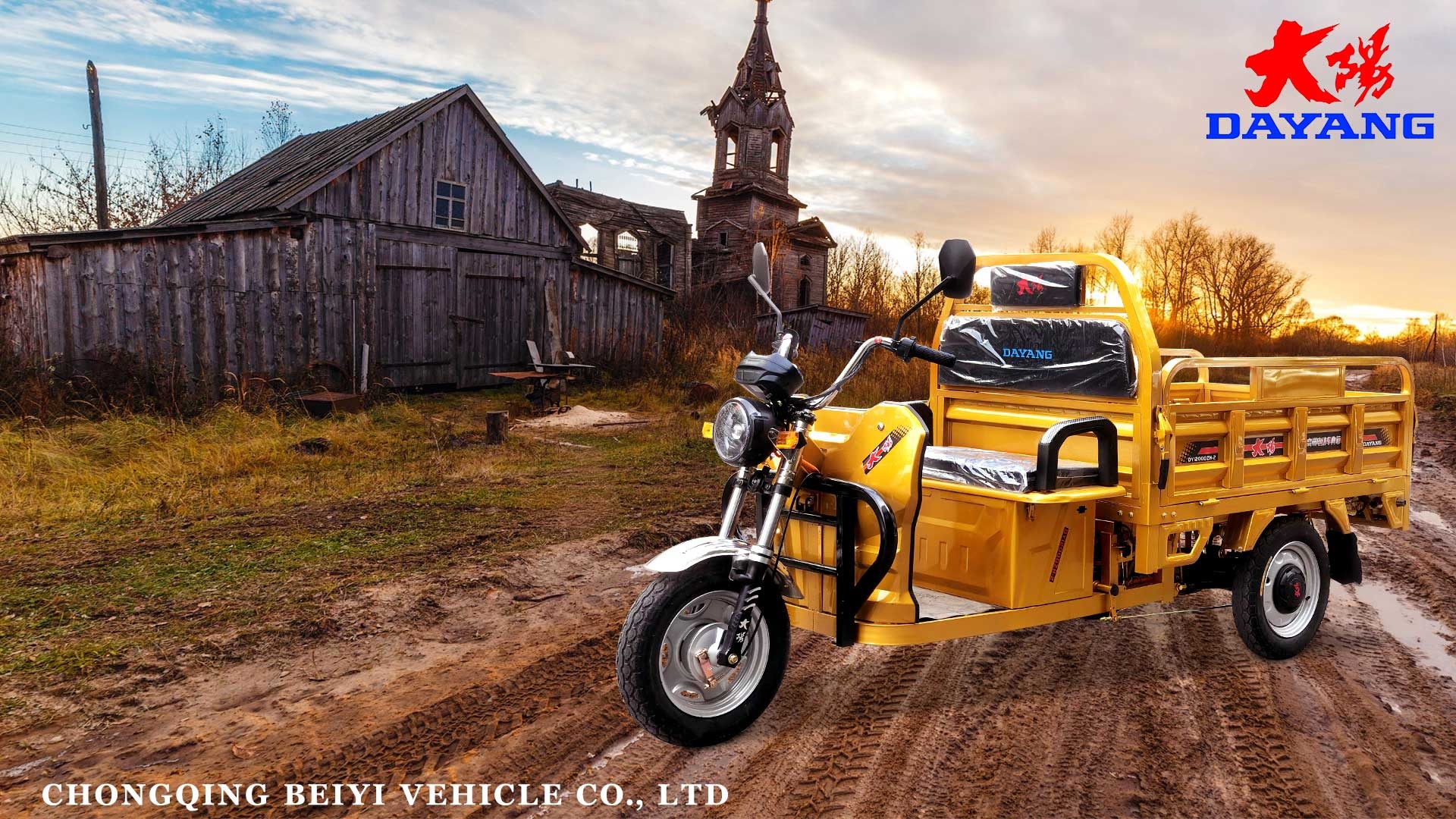 Electric Cargo Transportation Yellow Electric Tricycles DY-160-1