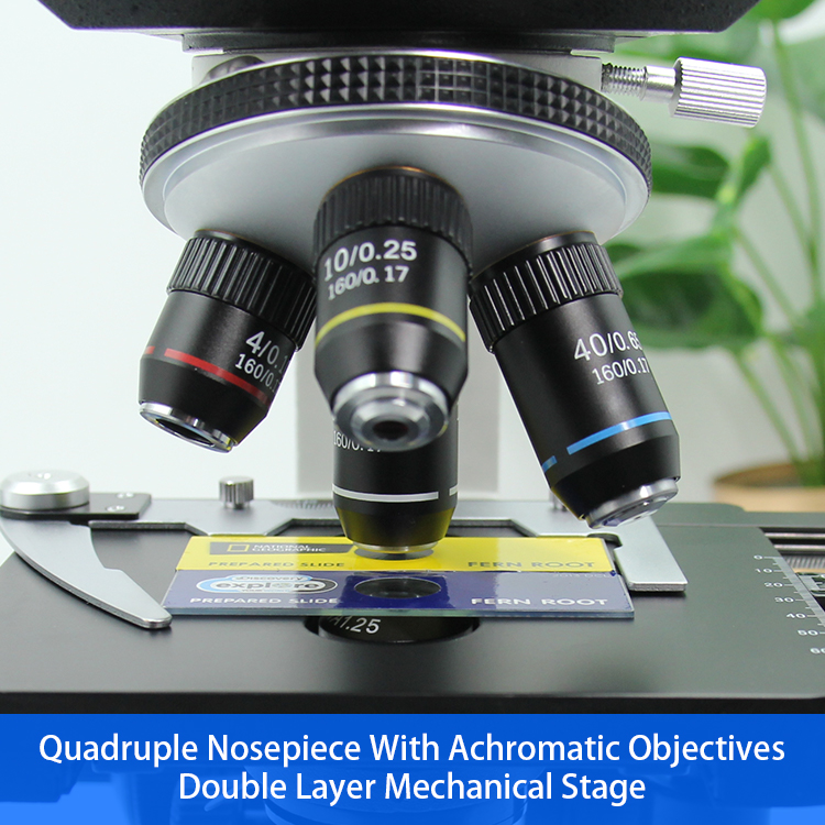 Wide Field Biological Microscope 1600x With Plan - Concave Mirror A11.1007
