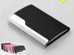 Wholesale PU Leather Cover On Metal Frame Business Card Holder With Classic Design from china suppliers