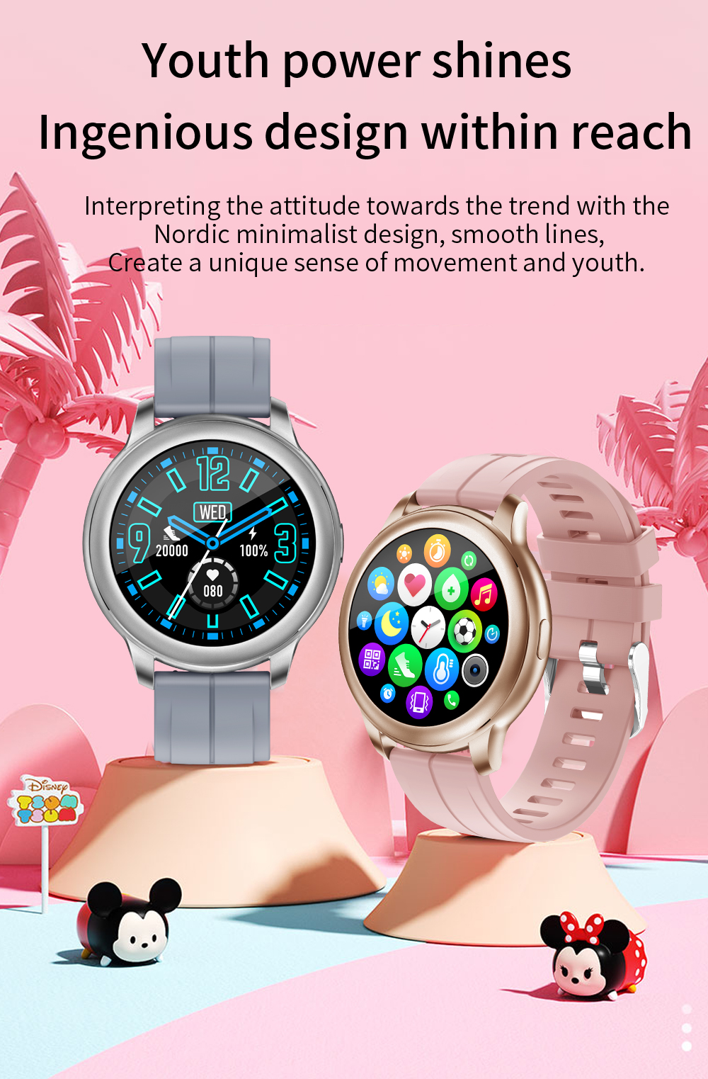CF22 Blood Pressure Smartwatch 1.28 Inch Fitness Tracker Android Battery Replacement