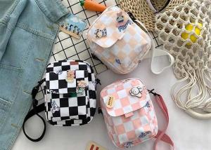 Wholesale Grid cross body nylon square bag ins Korean large capacity single shoulder plaid mobile phone bag wholesale from china suppliers
