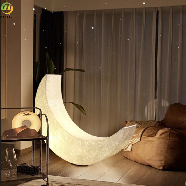 Moon Floor Lamp Lounge Chair Luminous Lamp For Bedroom Living Room