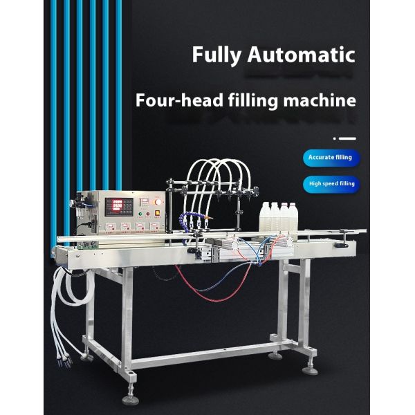 Simple Operation Automatic Four Head Filling Machine Oral Liquid Filling Machine for Milk Juice Soy Sauce Vinegar