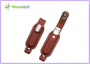 China Portable Creative Leather USB Stick / Black Leather USB Memory Disk on sale