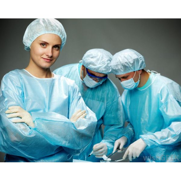 Waterproof Surgical Gowns , Disposable Hospital Theatre Gowns PP+PE Coating
