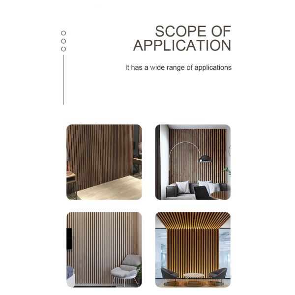 Custom Acoustic Wood Panel Wall 1220x2440mm Black MDF Polyester Fiber