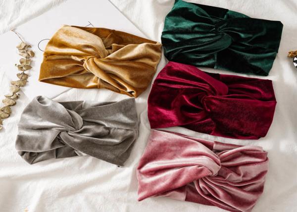 Women golden gray pink velvet wide hair bands bag warm cloth hair accessories