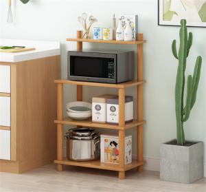 Wholesale 3 Tier Vaneer Wooden Baker Kitchen Microwave Rack shelf from china suppliers