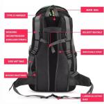 Custom 50l Water Resistant Outdoor Sports Bag Travel Climbing Hiking Backpack