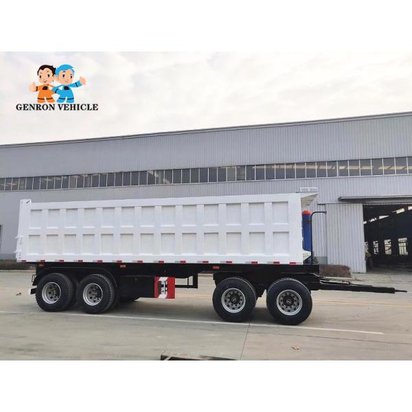 2 Axles Heavy Duty Genron Brand Rear Tipping Truck Semitrailer Delivery Coal