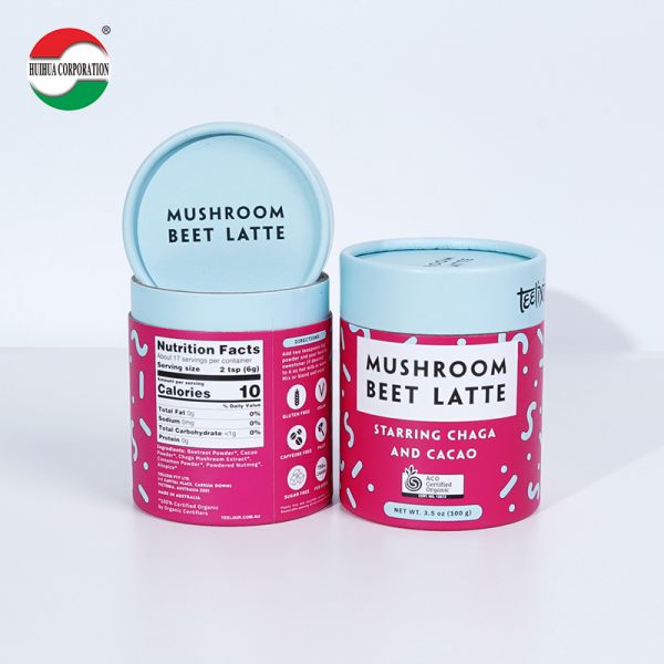 Custom Design Food Grade Tea Container Packaging Recyclable Material Luxury Candy Round Gift Boxes Kraft Paper Tube Cylinder With Seal Metal Lid