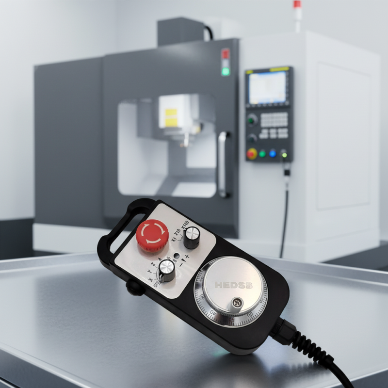 Makinopc MS Solid Cast Iron Electronic Handwheel 6 Axis 5V 12V 24V 100PPR Emergency Stop Fanuc Syntec Mitsubishi Systems