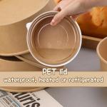 Custom Disposable Food Salad Packing Containers Takeaway Kraft Paper Bowls with