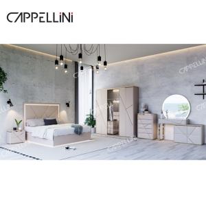 Wholesale Simple Home Double Wooden Frame Leather King Bed Modern Luxury Wood Full Queen Size Bedroom Furniture Set from china suppliers