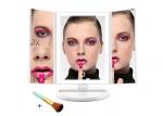38 LED Cosmetic Mirror / Tri Fold Vanity Mirror Touch Screen 180°Adjustable