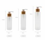 120ml Frosted Glass Bottle with Bamboo Cosmetic Lotion Container pump Care Skin