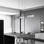 Nordic Luxury Copper Chandelier Modern Minimalist Long Strip Glass Led Pendant