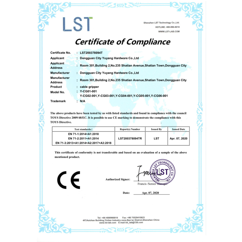 Customized Safety Lighting Fixture Cable Ceiling Hanging Kits Ceiling Attachment Fastener Cable Gripper Ceiling Accessories